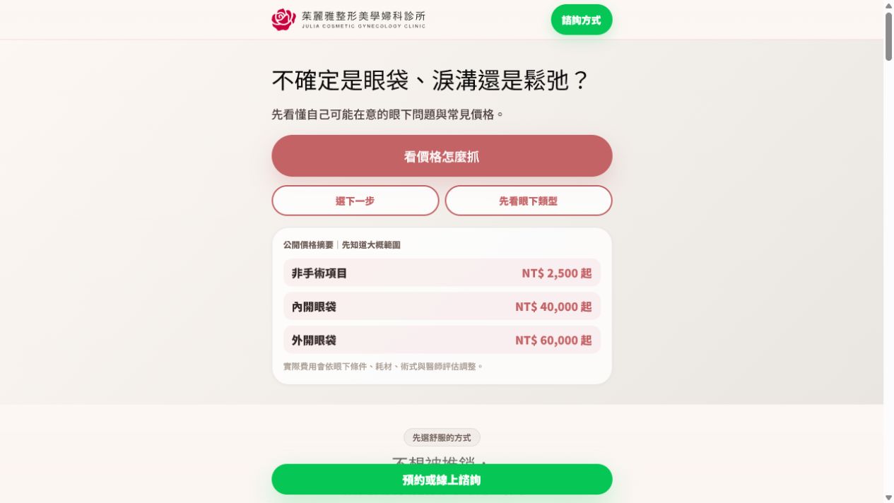 dr-julia 公開介面的實際畫面，呈現此專案目前可見的產品體驗
