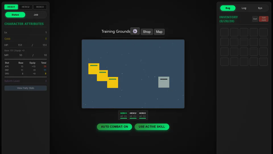 OneScreenGame 網站快照：用 one-screen 限制逼出更清楚的資訊與操作層級。